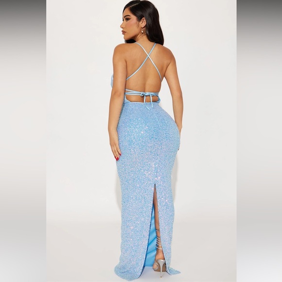 Light Blue Sequin gown - Picture 3 of 3